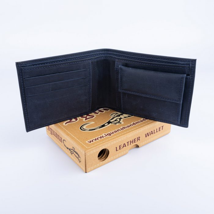 Muški novčanik MN4 plavi brušeni na kutiji