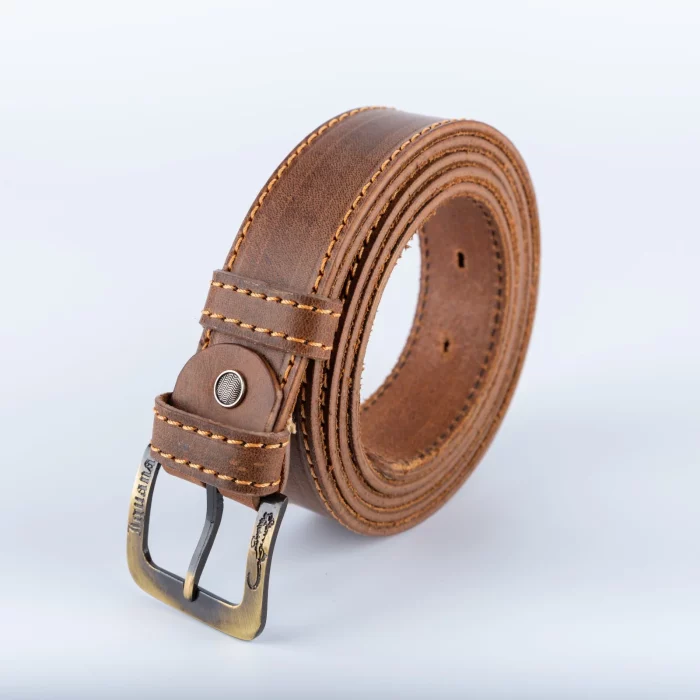 Braon Kaiš 4Cm – Žuti Konac (Retro)
