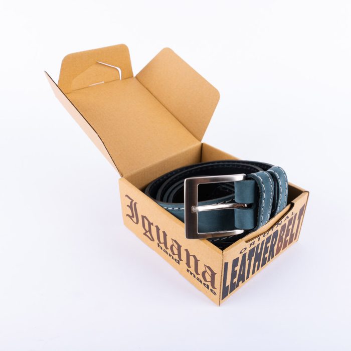 Plavi Kais 4Cm Beli Konac Brusena Koza U Kutiji