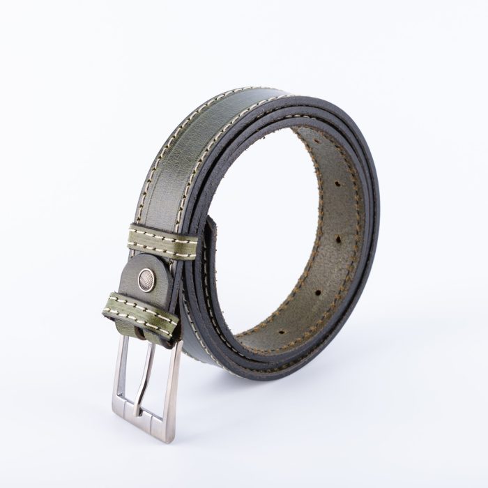 Tamno Zeleni Kais 3.5Cm Beli Konac Bez Kutije