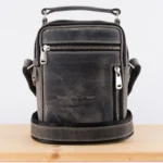 Kožna tašna PES siva (brušena koža)