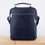 Kožna tašna VES plava (brušena koža)