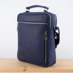 Kožna tašna VES plava (brušena koža) - Slika 3