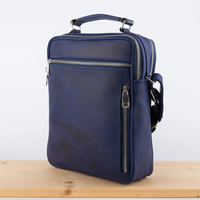 Kožna Tašna Ves Plava (Brušena Koža) - Slika 3