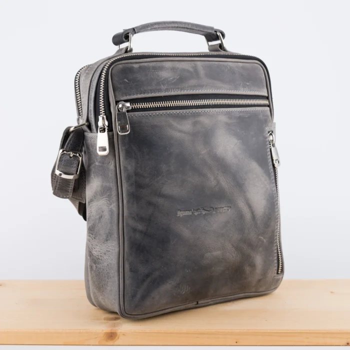 Kožna Tašna Ves Siva (Brušena Koža) - Slika 2