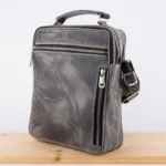 Kožna tašna VES siva (brušena koža) - Slika 3