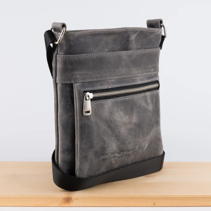 Kožna Tašna Ži Siva (Brušena Koža) - Slika 2