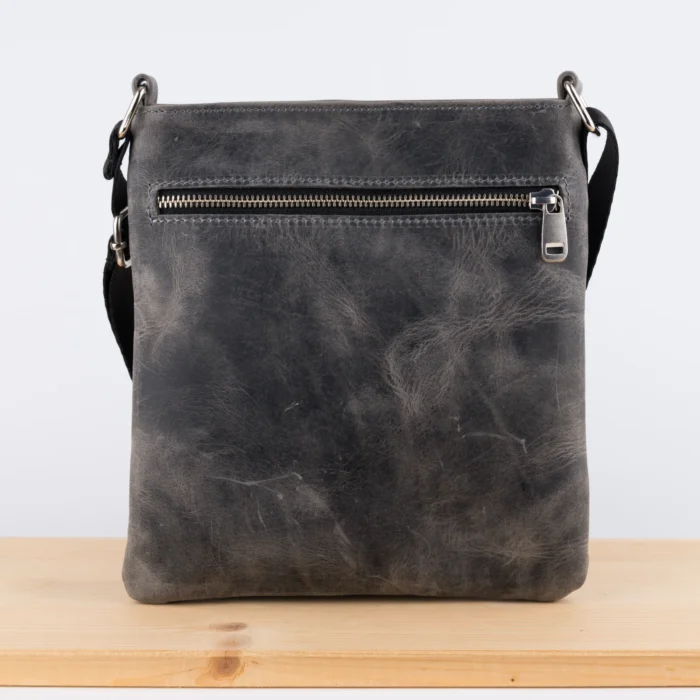 Kožna Tašna Ži Siva (Brušena Koža) - Slika 4